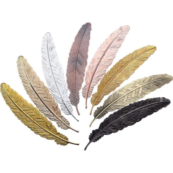 Quality Gold Silver Metal Feather Bookmark Engraved for sale