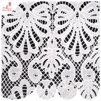 China Embroidery African Lace Fabric Milk Silk Cord Guipure Lace Fabric Water Soluble Lace Fabrics factory