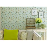 China Green Leaf Pattern Contemporary Wall Coverings Soundproof For Children Study Room factory