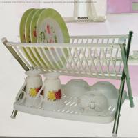 China Stainless Steel Kitchen Plate Rack Plastic Storage Holders White With PP factory