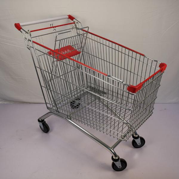 Quality 240L Super Large Grocery Shopping Trolley European Shopping Carts With Child Seat for sale