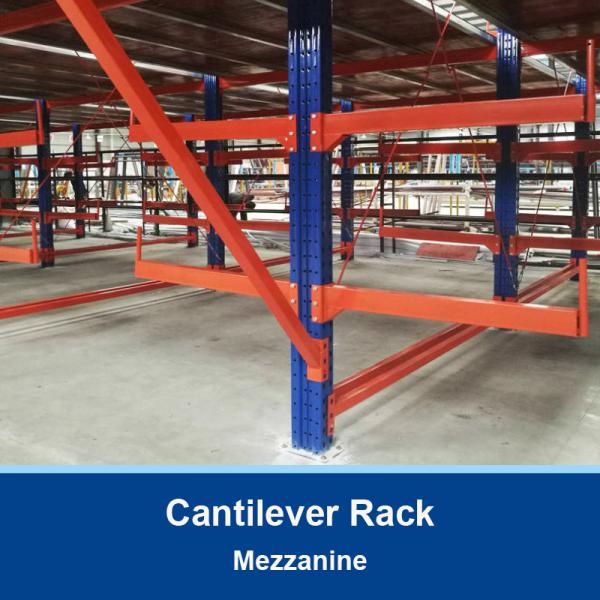 Quality Cantilever Rack For Long Products Cantilevered Mezzanine Rack Warehouse Storage for sale