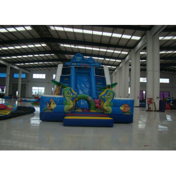 Quality Funny Sea Theme Giant Inflatable Water Slide , Kids Inflatable Water Slide 11 X 5.5 X 7m for sale