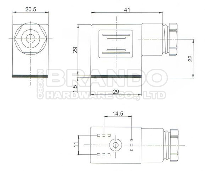 DIN43650B IP65 MPM Solenoid Coil Connector With LED DIN 43650 Form B 0