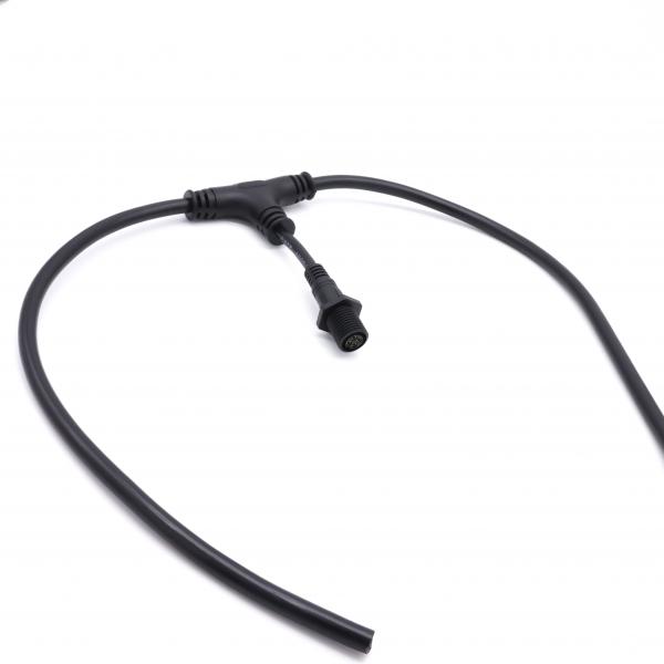 Quality Black PVC  T Type Waterproof Connector M16 IP67 Cable Use CCC Certified for sale