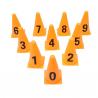 China 23cm Orange Training Cones , Digital Sign Barrel Small Football Cones factory