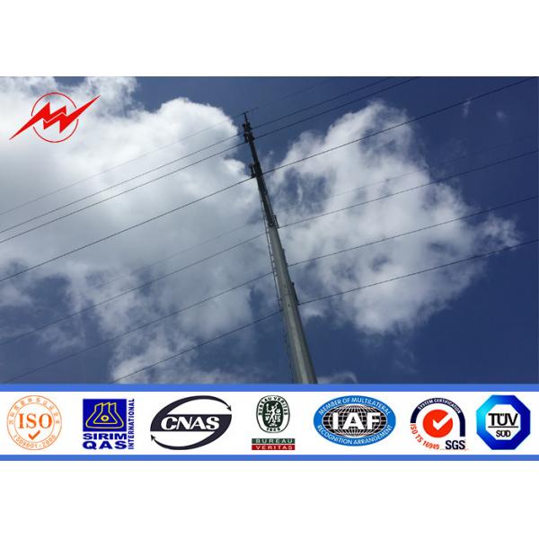 Quality S500MC Gr65 Round / Conical Steel Electrical Utility Poles Anti - Corrosion for sale