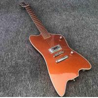 China High quality electric guitar with Metallic orange gold dust paint on all parts front and back including fretboard Single factory
