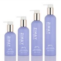 china Eco friendly PET 150ml 200ml 250ml 8 oz new style frosted violet body wash lotion shower gel gold pump press bottle