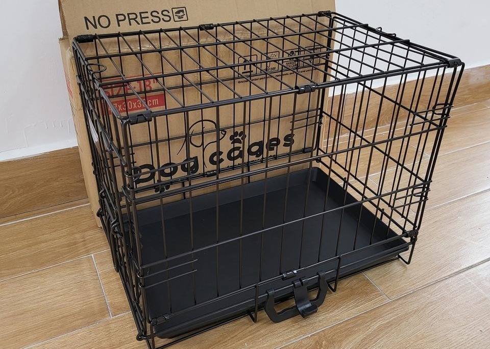 China 30 Inch Large Steel Dogs Cages Outdoor Kennels Stackable Heavy Duty Pet Crates House High Quality Folding Double Door Pu factory