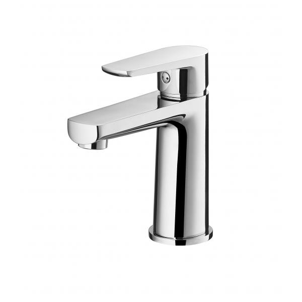Quality Chromed Brass Single Handle Wash Basin Faucet 159mm High Hot Cold Water Mixer for sale