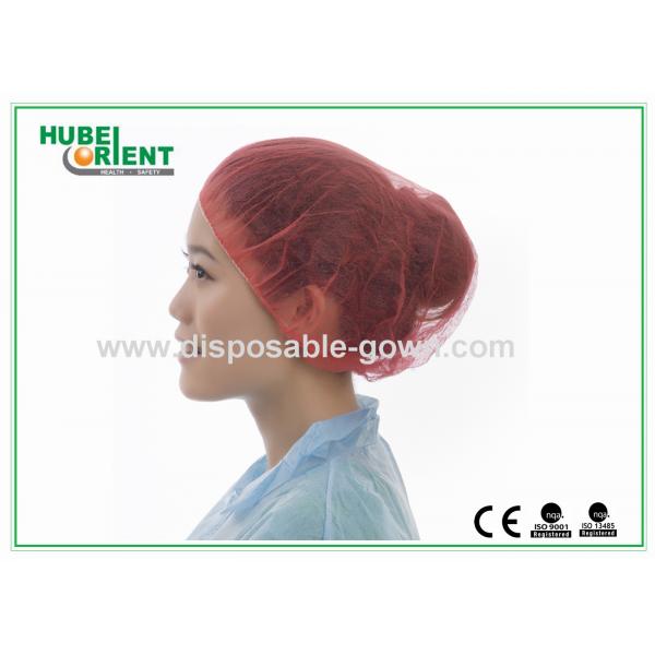 Quality Dustproof Non-Woven Bouffant Cap / Surgical Bouffant Caps With Single Elastic for sale
