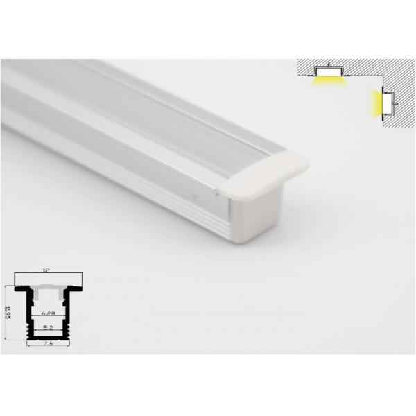 Quality PMMA Cover LED Aluminum Profile Sound Insulation For Kitchen Cabinet 7.6X12mm for sale