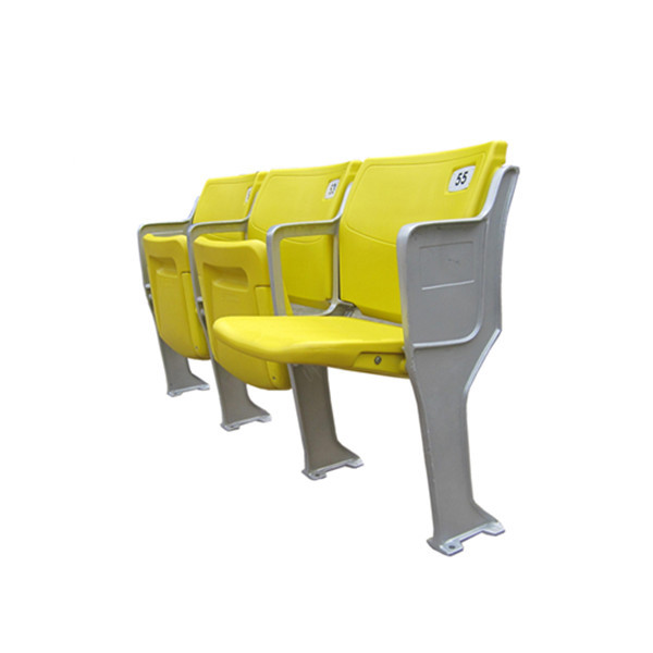 Quality Yellow Blow Molding Anti UV  Foldable Stadium Seats Aluminum Leg for sale
