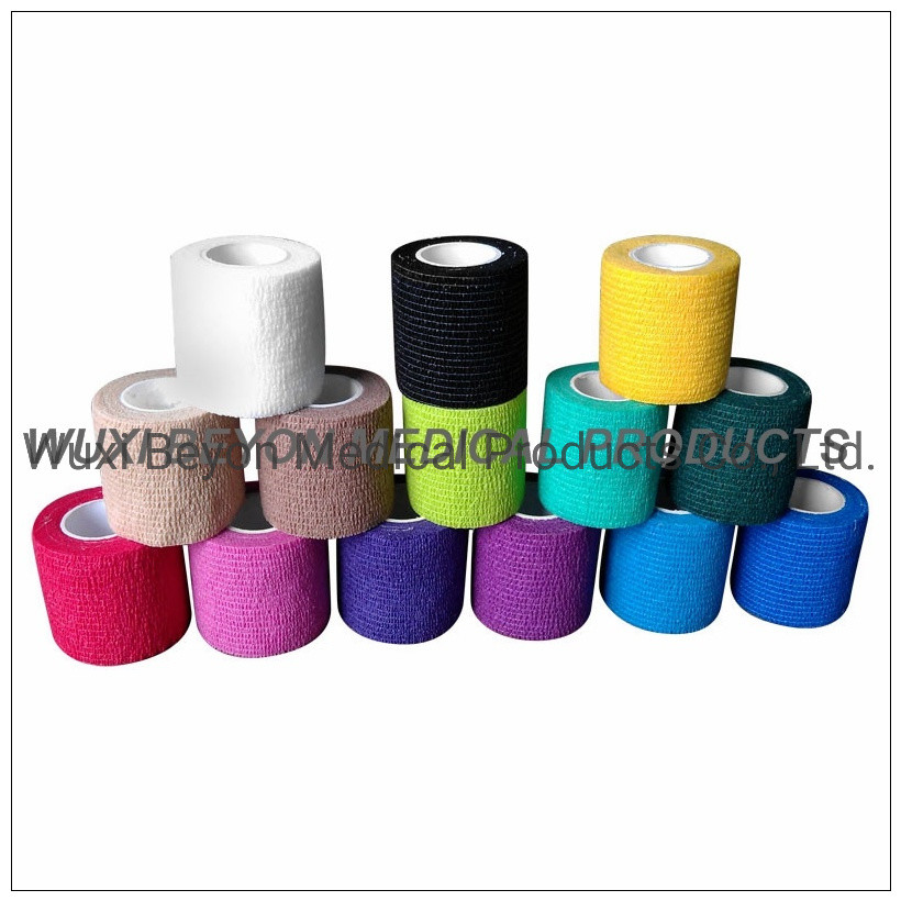 China Black Flexible Cohesive Bandage Self Adhesive Cohesive Elastic Bandage factory