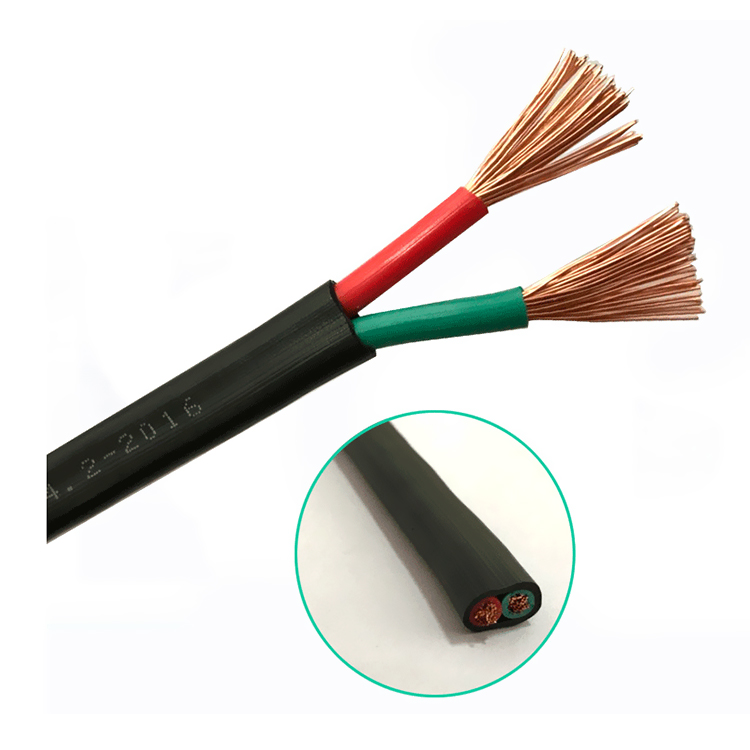 Black 0.5mm 2 Core 500V HV Power Cable PVC Insulated For Construction