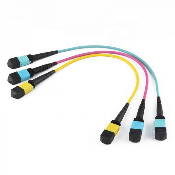 Quality 12 Core 24 Core Fiber Cable Patch Cord , Mtp Mpo Patch Cable Om3 Om4 For Qsfp for sale