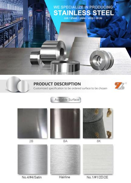 china Grand Metal manufacture 0.3 to 3mm thickness 120 to 2000mm width BA finished kitchenware stainless steel circles 202