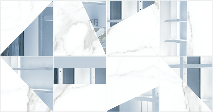 China 12x24 Polished Porcelain Tile Looks Like Marble For Hospital  Metro Office Building factory
