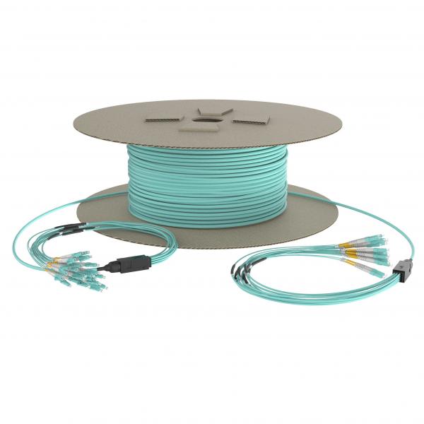 Quality 4.5mm MPO Fiber Optic Cable OM3 Pre Terminated Fiber Cable for sale