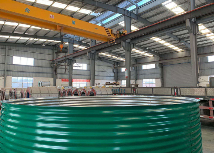 China 2200Cbm Flange PVC Liner 1860mm Bolted Water Tanks factory
