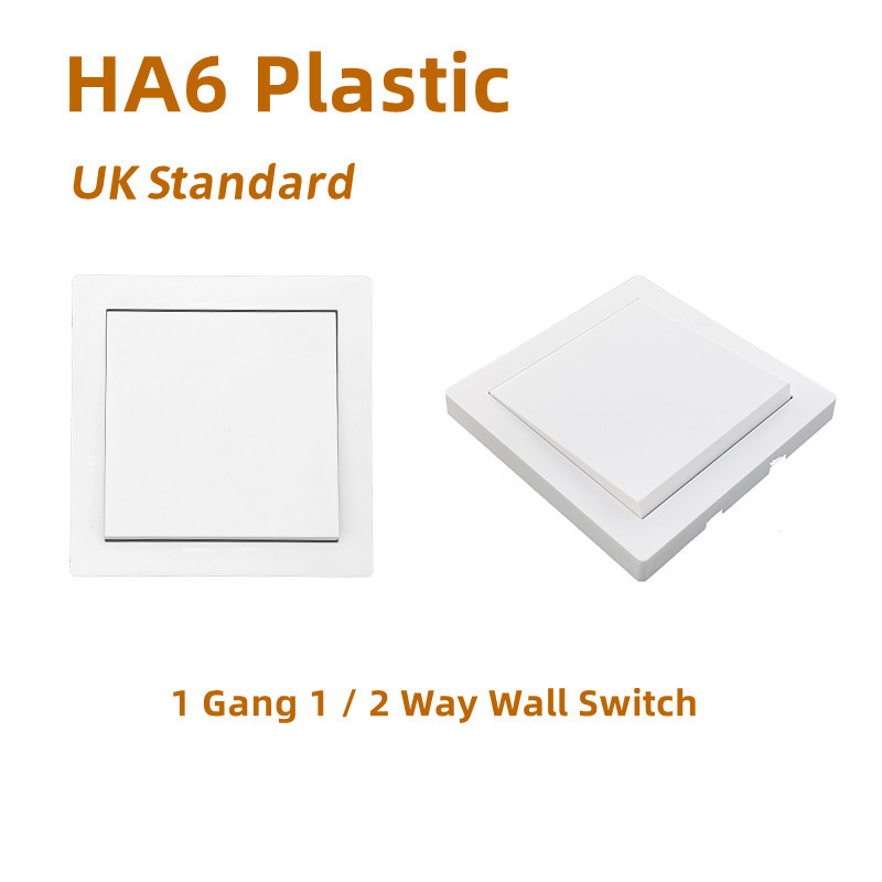 China Big Button White Color Light Wall Switch Plastic Panel Electrical Power Switch factory