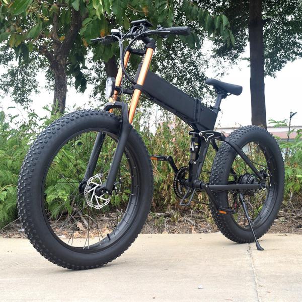 Quality Large Fork Full Suspension E Mtb 26inch Fat Wheel Electric Bicycle for sale
