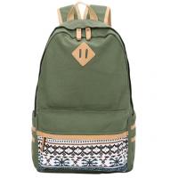 China Casual Style Canvas School Bags , Unisex Travel Hiking Backpack Custom Color factory