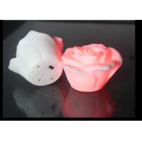 Quality White Plastic Rose Shaped Led Night Light With Water Action Or Button Off / On for sale