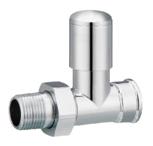 Quality Standard Modern Straight Radiator Valves 1/2'' For Steel Pipe Chrome Plated for sale