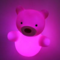 China Eco-friendly Plastic Pink LED Bear Electronic Night Light Toys for Kid factory