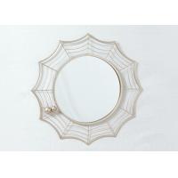 China Living Room Rose Gold Spider Web Metal Wall Art Mirror factory