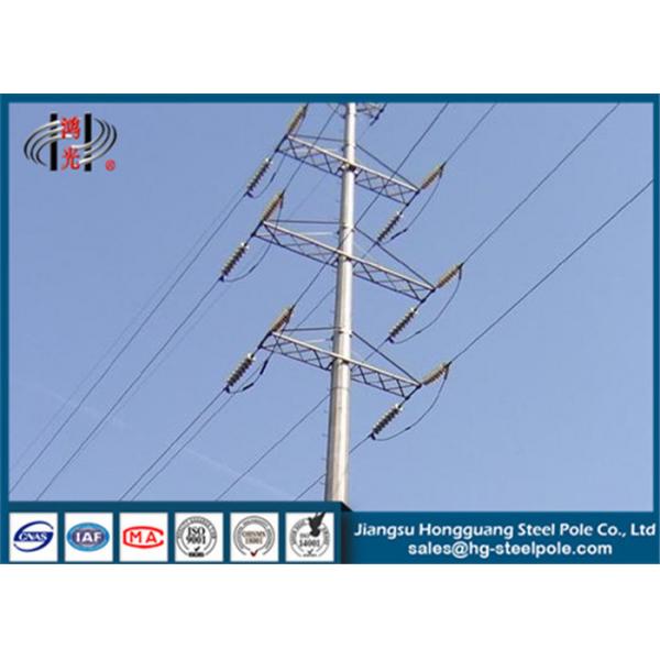 Quality 15kv Power Transmission Poles Galvanized Electrical Service Pole Long - Life for sale