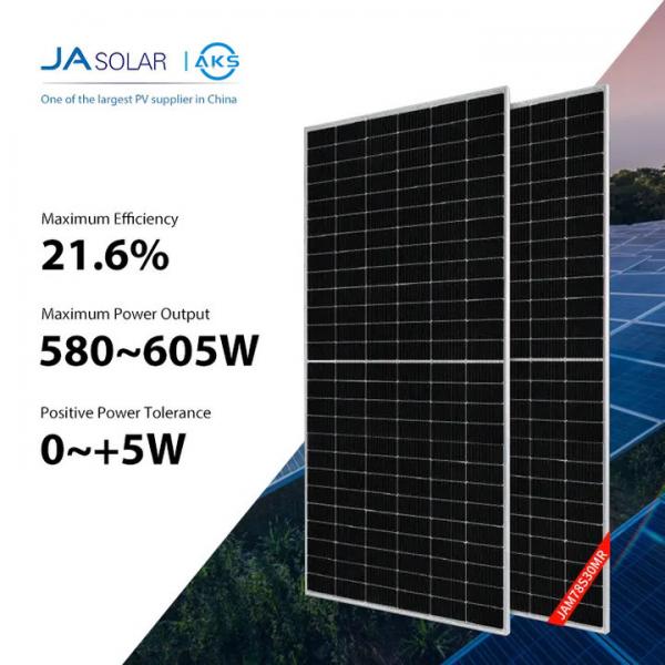 Quality 580W 585W JA Solar Panel 600W 605W Mono Poly Solar Panel Full Certificates for sale
