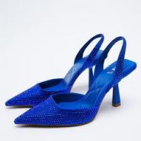 Quality Rhinestones Women Blue Stiletto Heels For Party Cocktail Wedding for sale