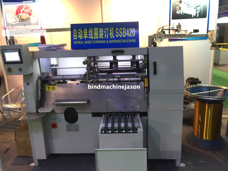 China Semi automatic notebook spiral wire binding machine SSB420 with spiral lock for sale