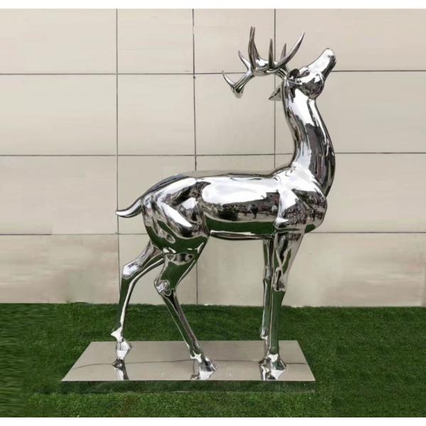 Quality Durable Stainless Steel Garden Metal Animal Sculptures Outdoor With Mirror Color for sale