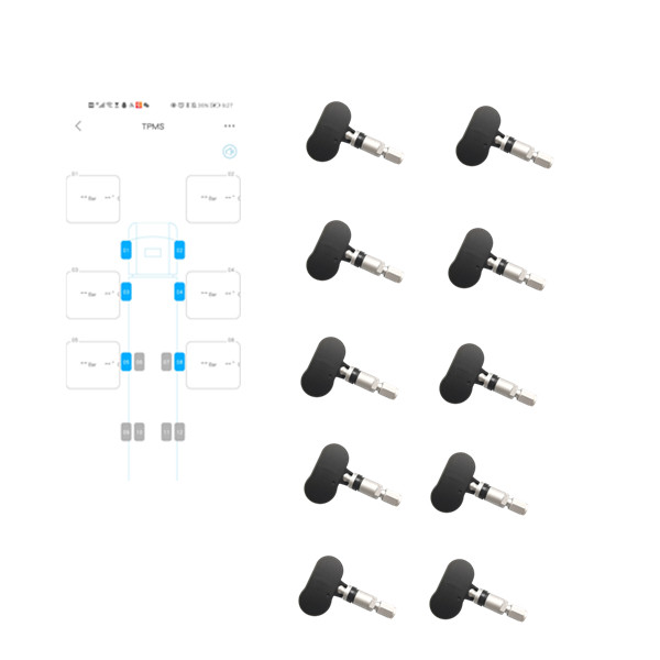 Quality Bluetooth Ten Sensors 2.4Ghz Tire Pressure Monitoring System for sale