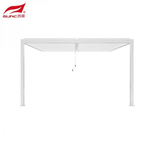 Quality SUNC 3x3m White Wall-mounted Aluminium Manual Louvered Pergola Outdoor Windproof Waterproof for sale