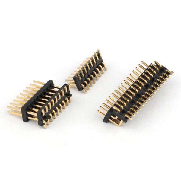 Quality 1.27 Mm Pitch Male Pin Header Connector Two Rows Black PA9T Plastic for sale