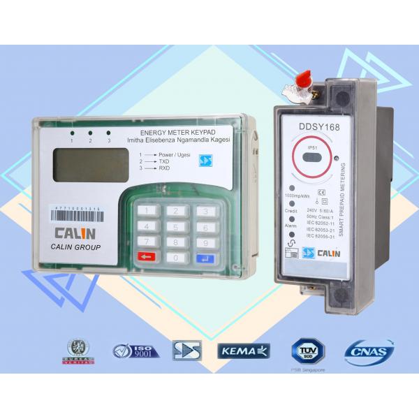 Quality Mozambique Din Rail KWH Meter , Single Phase Prepaid Electricity Meter With for sale