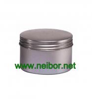 China Round shape Silver Color Aluminum Metal tin container with screw lid factory