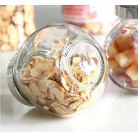 China Glass storage jar with electroplating acrylie lid top Food Grade Glass Candy Jars small glass jar factory