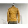 China Mandarin Collar  Pu Leather Coat , Mustard Upstyled Pleather Biker Jacket Tw74180 factory