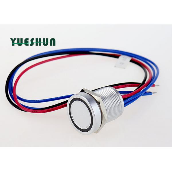 Quality 12V 24V LED Illuminated Piezo Touch Switch , 19mm Switch Push Button Momentary for sale