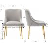 China Modern Dining Upholstered Kitchen Chairs Velvet Living Room With Brass Metal Legs factory