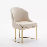 Quality Luxurious Golden Legs Fabric Modern Metal Dining Chairs Multicolored for sale
