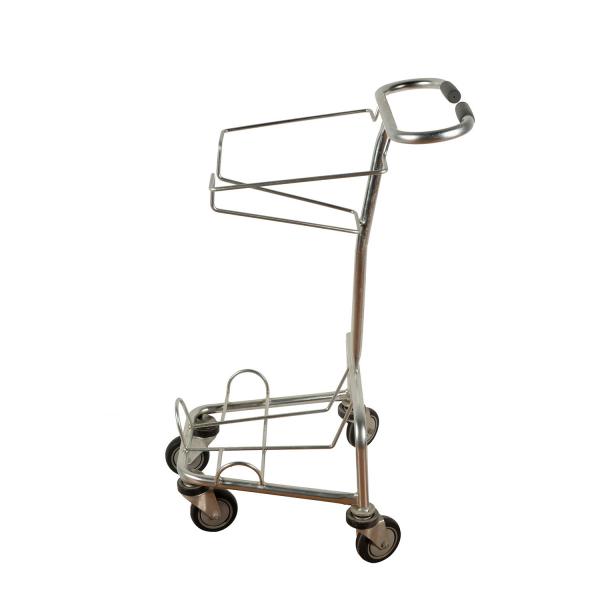 Quality Double Layers Hand Basket Shopping Carts 45L Metal Wire Shopping Trolley for sale