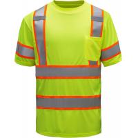 China Ansi Class 3 Polo Shirt Work Hi Vis Lime Green Reflective T Shirts Men'S for sale