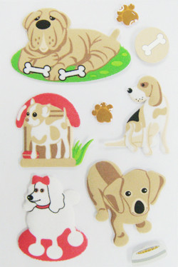 Quality Cute Puppy Big Animal Stickers , Room Decoration Kids Sticker Sheets for sale